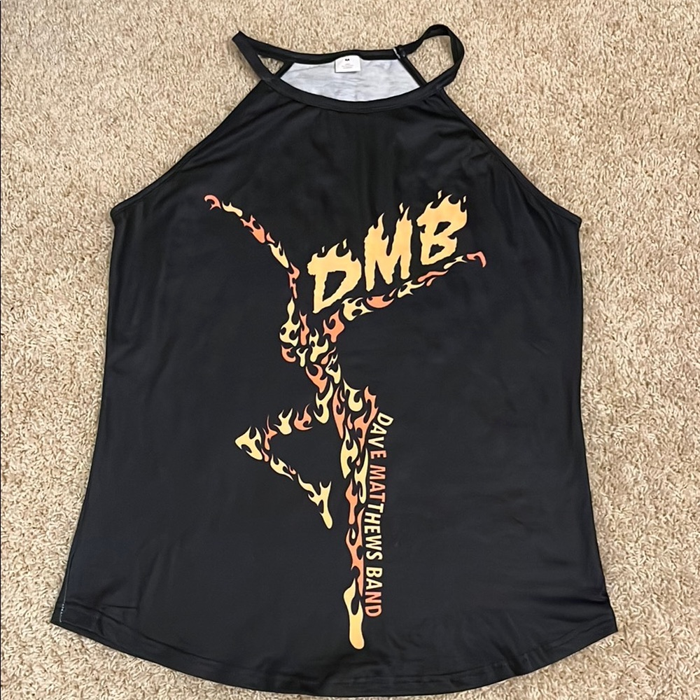 Dave Matthew’s Band Black and Gold Graphic Tank Top Relaxed Fit